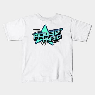 HOUSE MUSIC  - Y2K Star (black/blue) Kids T-Shirt